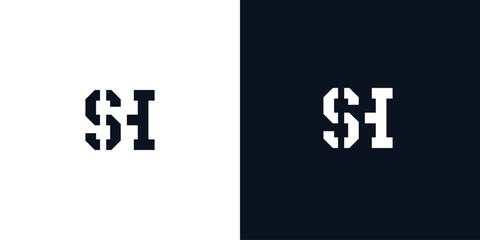 Creative abstract initial letter SH logo.
