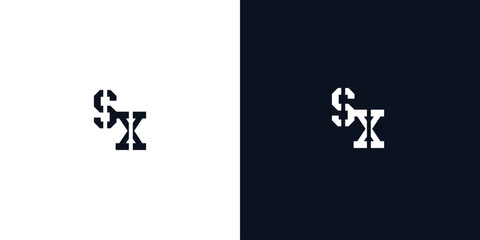 Creative abstract initial letter SX logo.