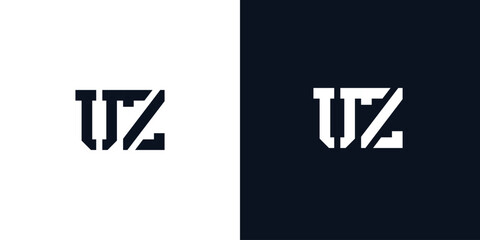 Obraz premium Creative abstract initial letter UZ logo.