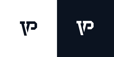 Creative abstract initial letter VP logo.