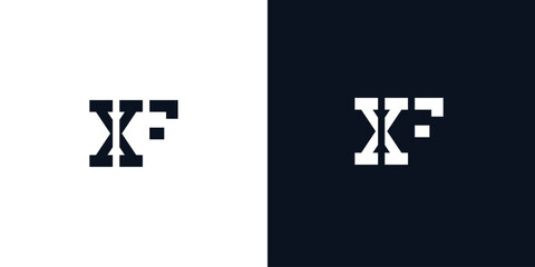Creative abstract initial letter XF logo.