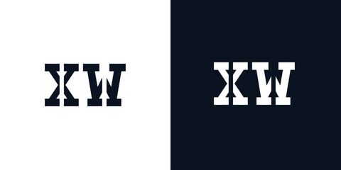 Obraz premium Creative abstract initial letter XW logo.