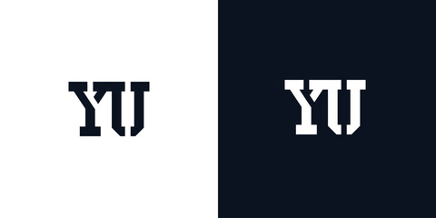 Creative abstract initial letter YU logo.