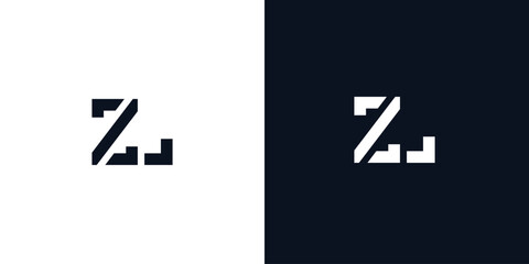 Creative abstract initial letter ZL logo.