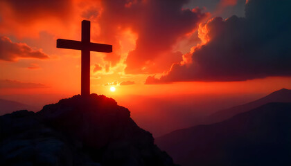 cross at sunset