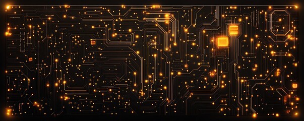 Naklejka premium Glowing circuit board texture. Abstract tech background.