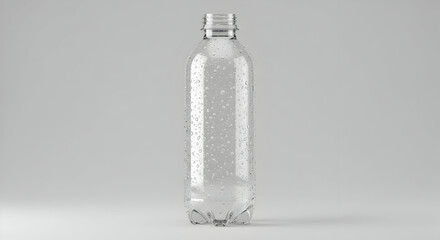 Clear Plastic Bottle Mockup On Light Gray Background