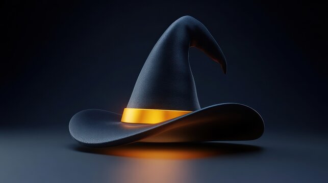 Magical Witch Hat with Glowing Band Halloween Costume Accessory Fantasy Wizard Headwear Spoo