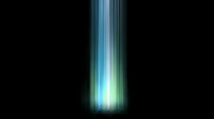 Abstract light art on black. A beam of blue and green light streams down, creating an ethereal and captivating image. 