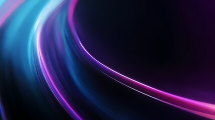 Swirling bands of vibrant blue and purple light dance across the darkness, creating an abstract and energetic display of color.