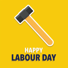 International labour Day May 1 Banner With Hammer Illustration Concept