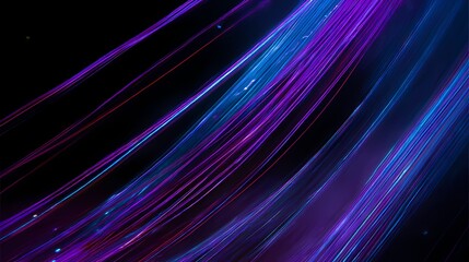 Abstract Light Trails: Captivating patterns of blue and purple light streak across a dark background, creating a futuristic atmosphere.