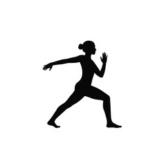 Silhouette Of A Woman In A Running Pose Demonstrating Fitness And Active Lifestyle