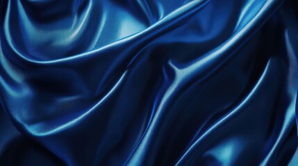 Obraz premium Elegant abstract blue background featuring shiny lines and soft silk textures. Ideal for presentations, packaging cover templates, and wallpapers. High-quality 2K resolution.