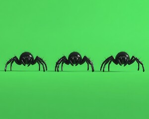 Spiders on Green Screen