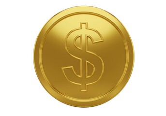 Isolated shiny currency finance investment wealth golden coin isolated on white background