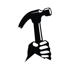 Construction Worker Silhouette – Tools and Trades Clipart Design
