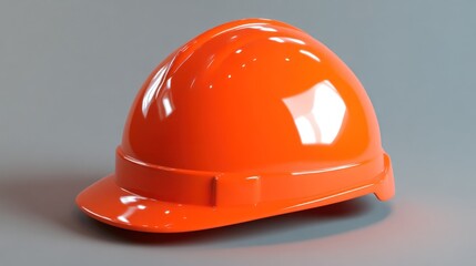 Fototapeta premium Orange Safety Helmet for Construction and Industrial Use Protective Gear in High Visibility C
