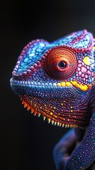 Obraz premium Vibrant chameleon close-up