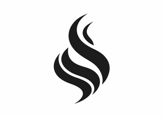 Obraz premium Simple Black Icon Smoke Wisps Minimalist Design