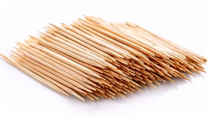 Wooden Toothpicks isolated on white background Bamboo Toothpick small sharp Realistic Toothpicks wood
