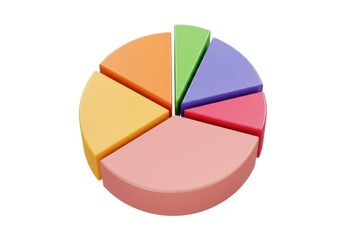 Obraz premium Colorful pie chart diagram data visualization presentation isolated on white background