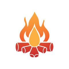 Creative Campfire Logo Design Illustration Template