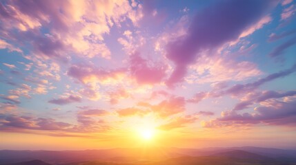 Obraz premium Vibrant Sunset Sky with Pink and Purple Gradient Colors at Dusk