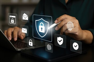 Cybersecurity Shield and Digital Protection Technology. Safeguarding Data, Networks, and Online Systems from Evolving Threats