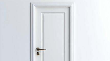 Simple White Door In An Empty Room