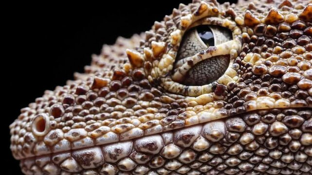 Mesmerizing closeup of gecko eye movement capturing intricate details and patterns