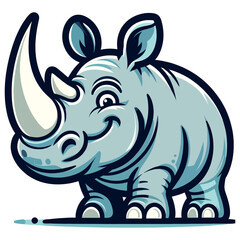 Happy Rhino Mascot