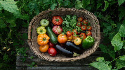 fresh vegetables in a basket