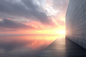 Fototapeta premium sunset pool: modern residence