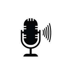 Retro Microphone Icon Vector Illustration For Podcast Audio Recording Studio
