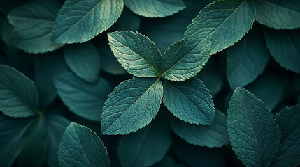 Aesthetic wallpaper of lush dark sage leaves, symbolizing tranquility and modern minimalism. The natural texture and deep hues evoke calm, elegance, and a refined organic beauty.

