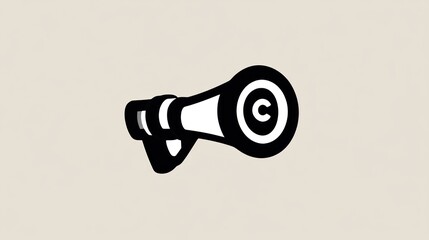 Fototapeta premium A megaphone with a copyright symbol ideal for themes of communication protection and intelle