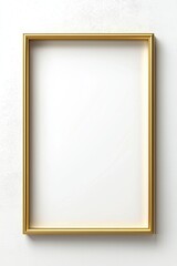 Obraz premium Elegant gold colored frame resting against a white textured wall a perfect canvas for artwork