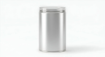 Blank Silver Aluminum Can Mockup On White Background