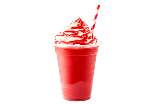 Refreshing Red Slushy with Whipped Cream a Delicious Summer Treat