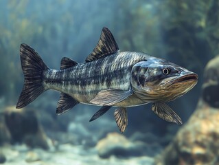 Fototapeta premium Stunning Underwater Image of a Large, Detailed Fish