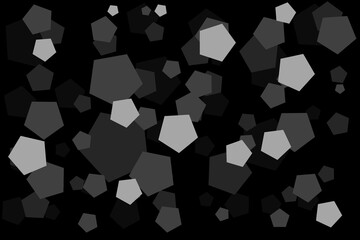 Black pentagon shapes create a dark geometric background, perfect for moody digital projects, album covers, or tech-related visuals.