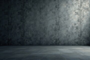 Dark, textured concrete wall and floor background , backdrop, cold tones, material