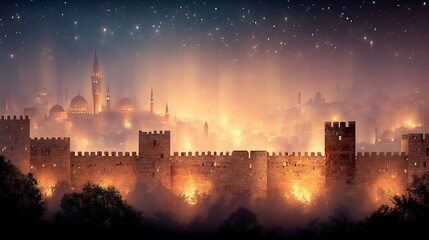 Naklejka premium jerusalem siege: fire walls
