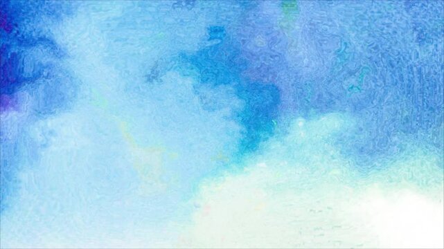 Abstract blue watercolor paint texture on aged paper with a vintage grunge design