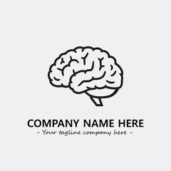 Brain illustration black and white for logo company vector image
