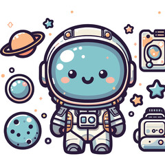 Fototapeta premium Cute Astronaut in Space