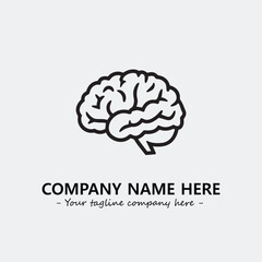 Brain illustration black and white for logo company vector image

