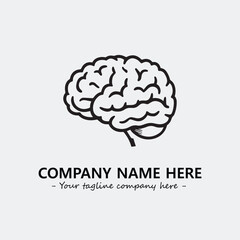 Brain illustration black and white for logo company vector image
