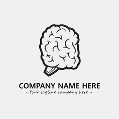 Brain illustration black and white for logo company vector image
